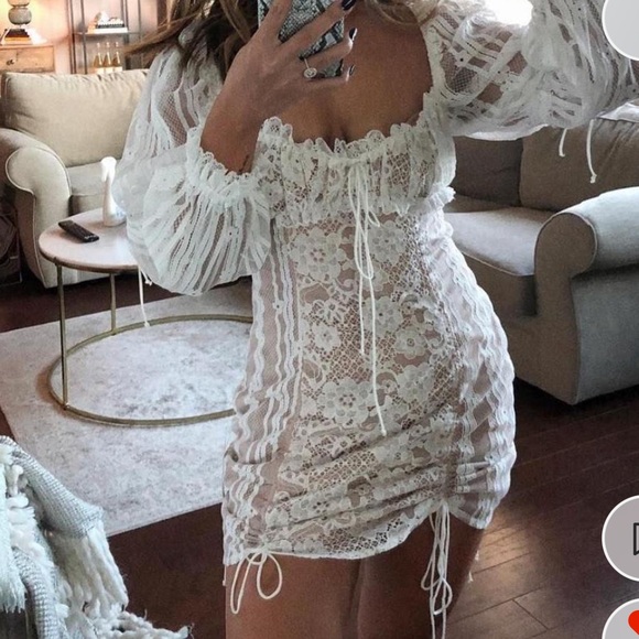 For Love And Lemons Cream Lace Mini Dress - Picture 2 of 3